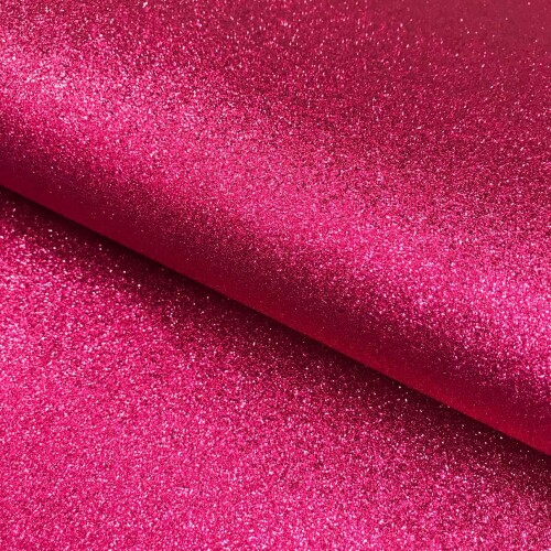 Tecido Sintético PVC Glitter 100% Poliéster 1,40m Largura - Pink
