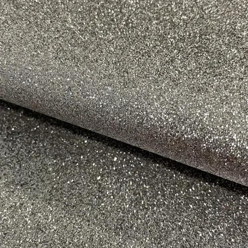 Tecido Sintético PVC Glitter 100% Poliéster 1,40m Largura - Chumbo