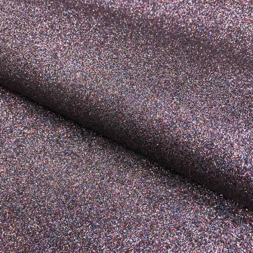 Tecido Sintético PVC Glitter 100% Poliéster 1,40m Largura - Multicolor (preto)