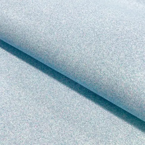 Tecido Sintético PVC Glitter 100% Poliéster 1,40m Largura - Multicolor (azul bebê)