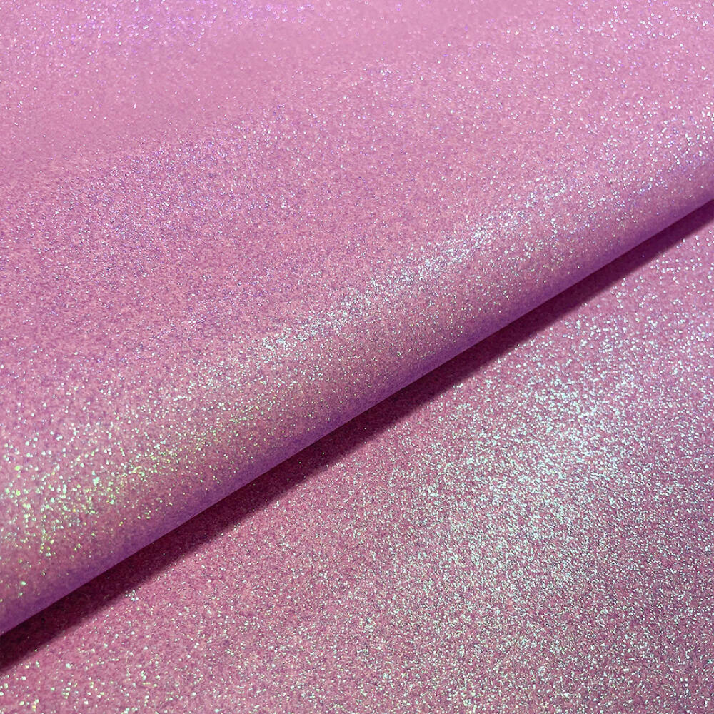 Tecido Sintético PVC Glitter 100% Poliéster 1,40m Largura - Multicolor (lilas)