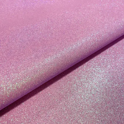 Tecido Sintético PVC Glitter 100% Poliéster 1,40m Largura - Multicolor (lilas)