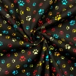 Tecido Tricoline Estampado - Patinhas Coloridas - 100% Algodão - 1,50m largura - Variante 1