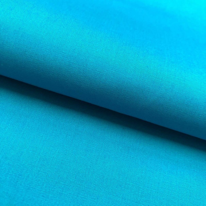 Tecido Tricoline Lisa - 100% Algodão - 1,50m largura - Azul turquesa