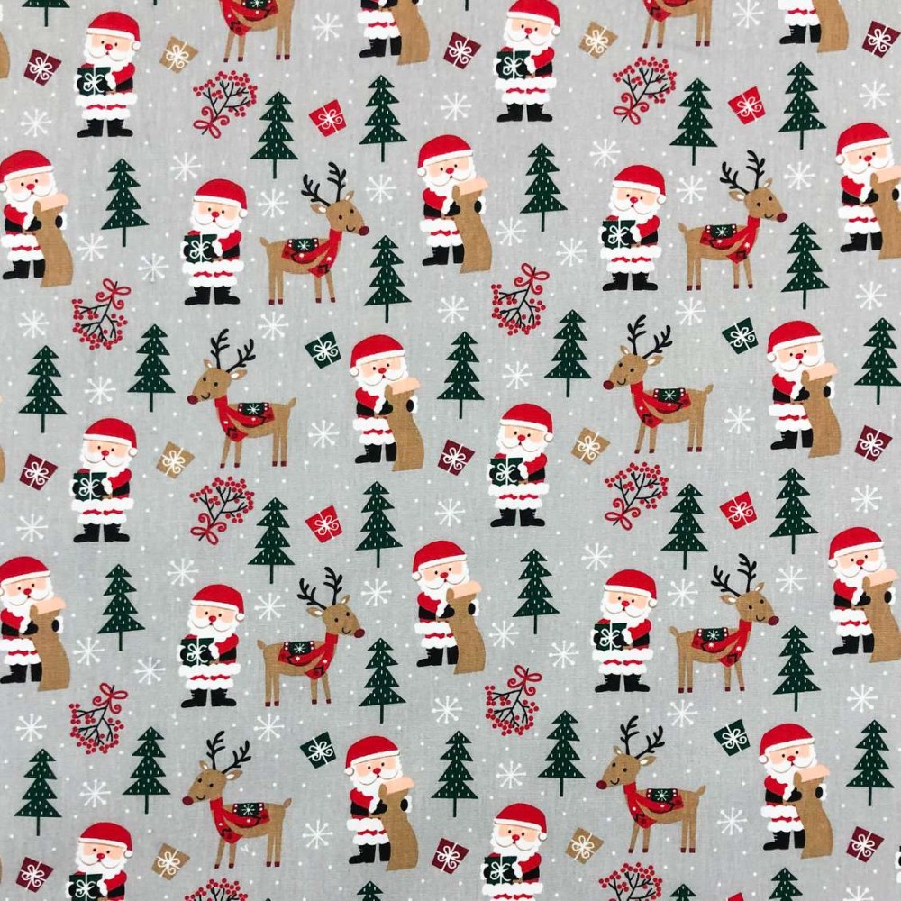 Tecido Tricoline Natal - Carta Papai Noel - 100% Algodão - 1,50m largura - Variante 1