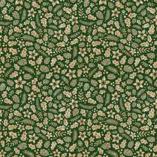 Tecido Tricoline Natal - Folhas Glitter Dourado - 100% Algodão - 1,50m largura - Variante 59