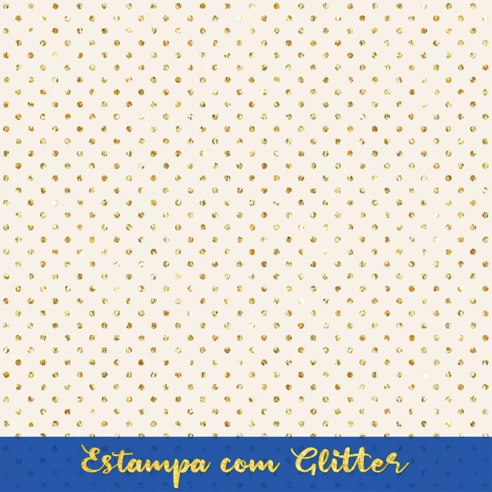 Tecido Tricoline Natal - Poá Glitter Dourado - 100% Algodão - 1,50m largura - Variante 73