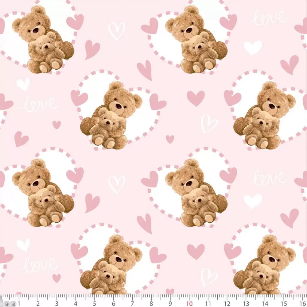 Comprar TRICOLINE URSO ROSA FUNDO XADREZ ROSA - Arco-íris Tecidos Loja  Online