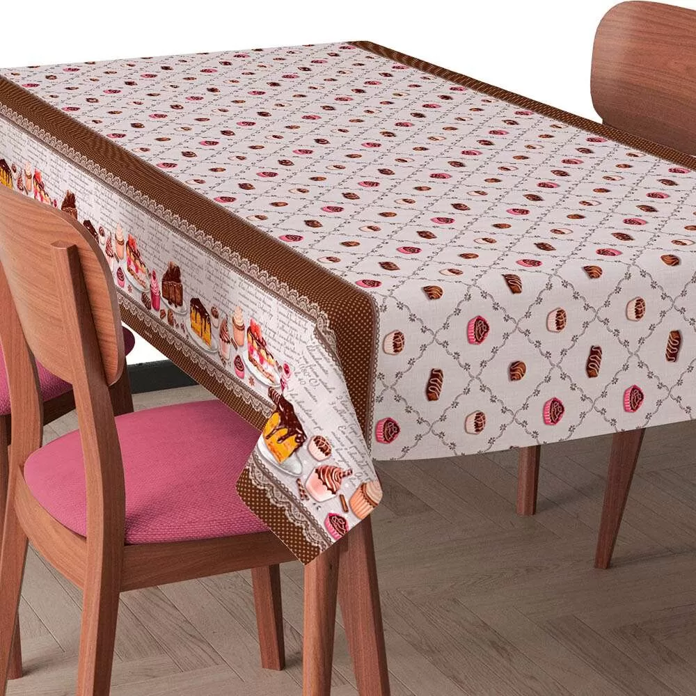 Tecido: Oxford estampado cozinha com barrado ( 1,00 m x 1,47