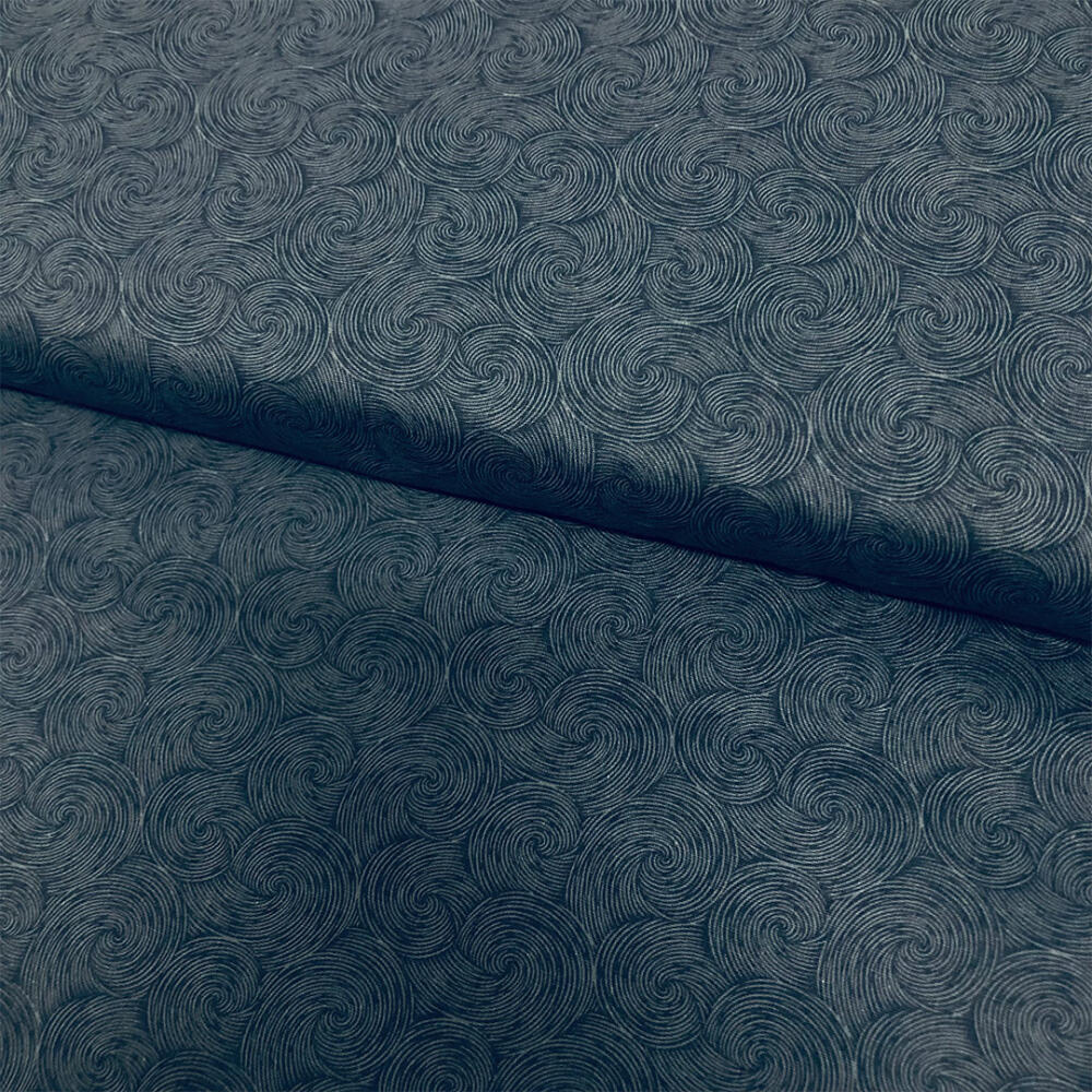 Tricoline Composê Aspiral 100% Algodão 1,50m Largura - Azul envelhecido