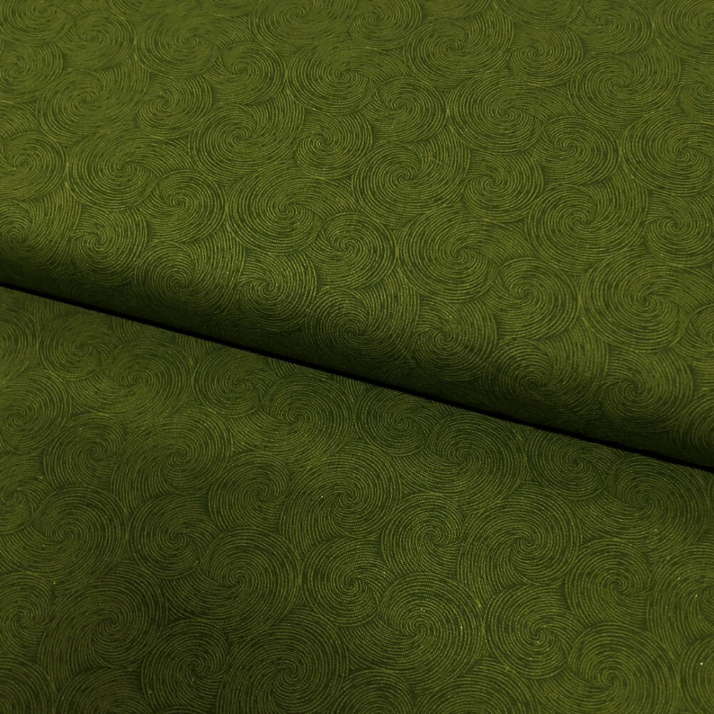 Tricoline Composê Aspiral 100% Algodão 1,50m Largura - Verde oliva