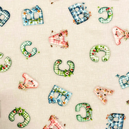 Tricoline Digital ABC de Pano Patch 100% Algodão 1,50m Largura - Variante 1