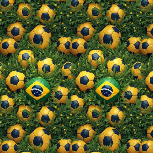 Tricoline Digital Copa do Mundo Gramado com Bolas 100% Algodão - Variante 1