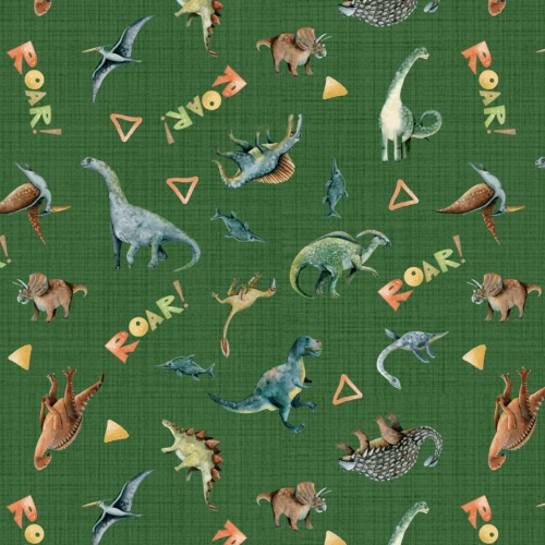 Tricoline Digital Dinos Roar 100% Algodão - Variante 1
