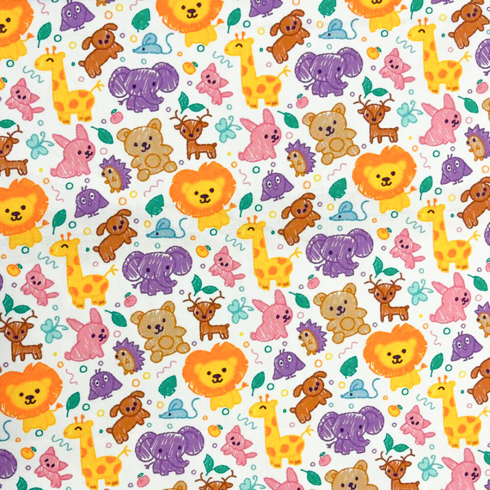 Tricoline Digital Estampada Bichinhos Rabisco 100% Algodão 1,50 largura - Variante 1