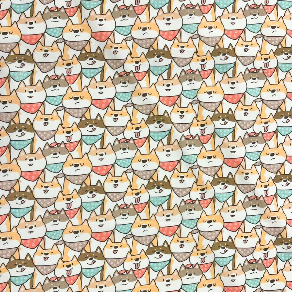 Tricoline Digital Estampada Dogzinhos de Bandana 100% Algodão 1,50 largura - Variante 1