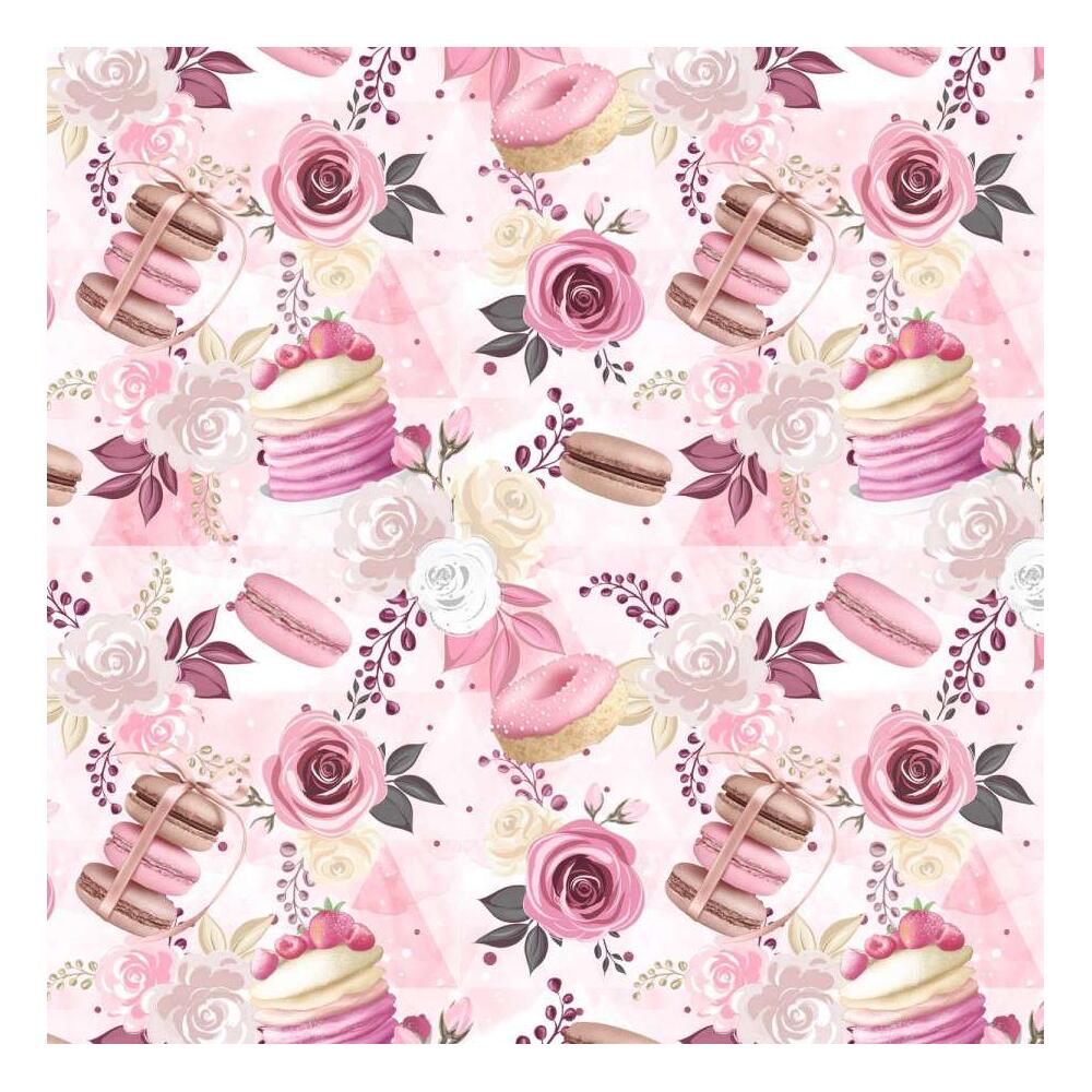 Tricoline Digital Fabricart Macarons e Flores 100% Algodão 1,50m Largura - Variante 1