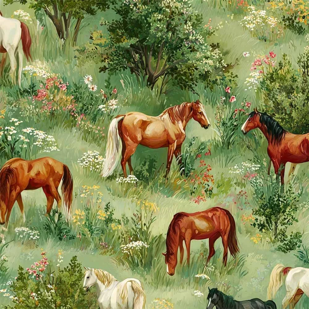 Tricoline Digital Fernando Maluhy Cavalos 1,50m Largura - C01