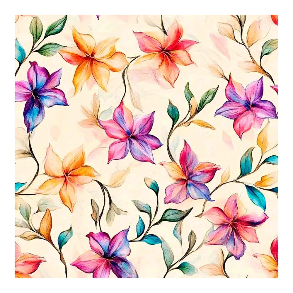 Tricoline Digital Fernando Maluhy Coleção Petalas e Poesia 100% Algodão 1,50m Largura - Flores