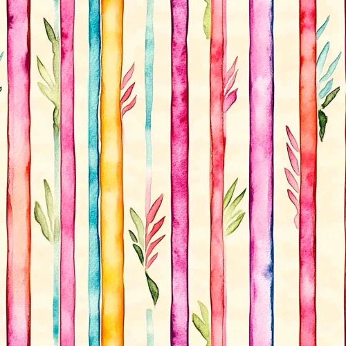 Tricoline Digital Fernando Maluhy Coleção Sardinhas 100% Algodão 1,50m Largura - Listras aquarela