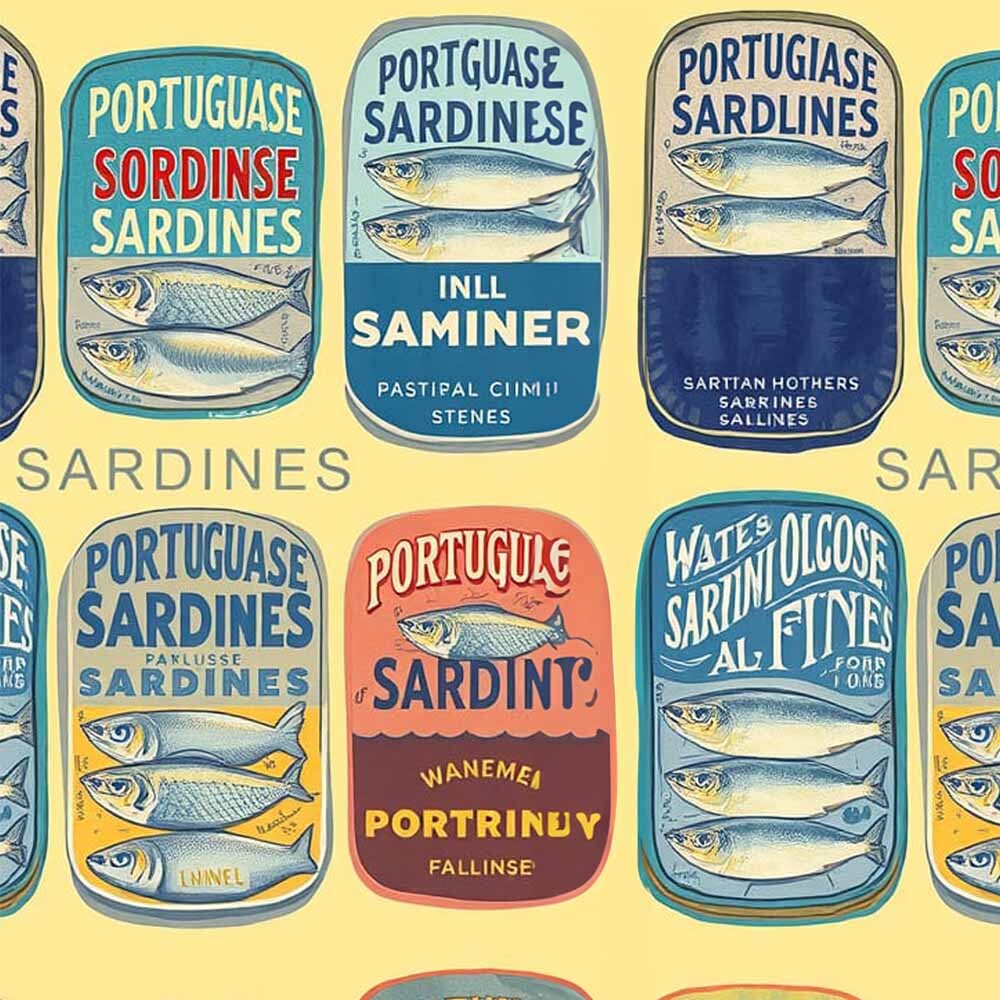 Tricoline Digital Fernando Maluhy Coleção Sardinhas 100% Algodão 1,50m Largura - Sardines