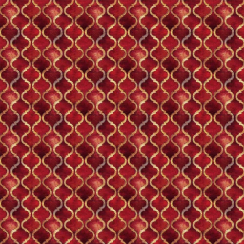 Tricoline Digital Fernando Maluhy Natal Arabesco Vermelho - C01