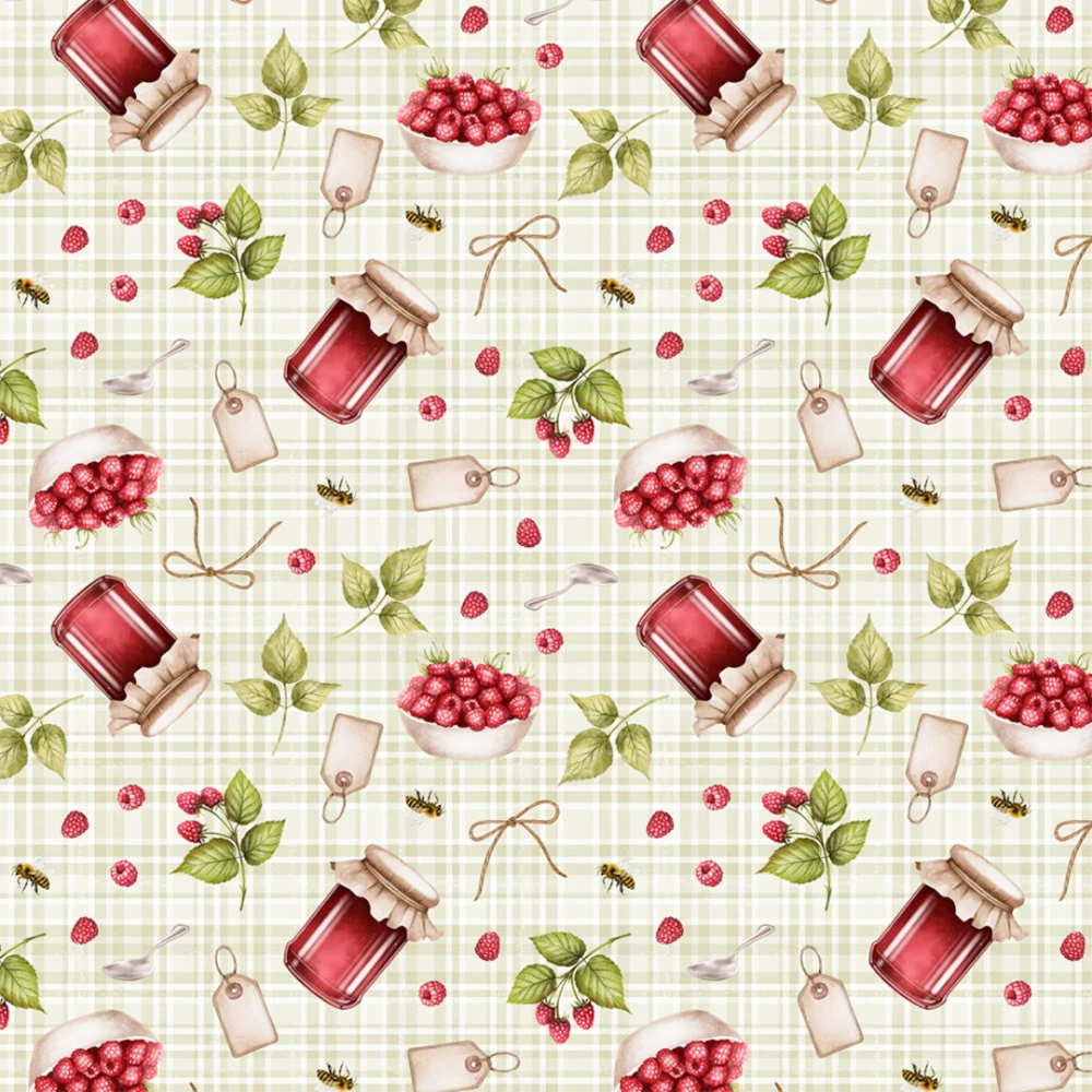 Tricoline Digital Geleia de Framboesa 100% Algodão - Variante 1