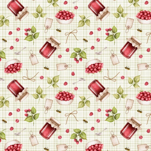 Tricoline Digital Geleia de Framboesa 100% Algodão - Variante 1