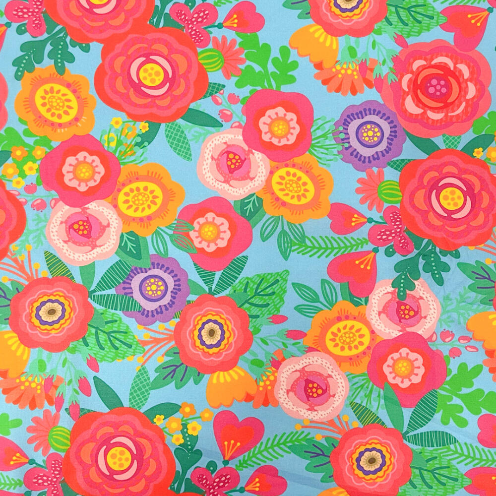 Tricoline Digital Jardim de Cores 100% Algodão 1,50m Largura - Variante 1