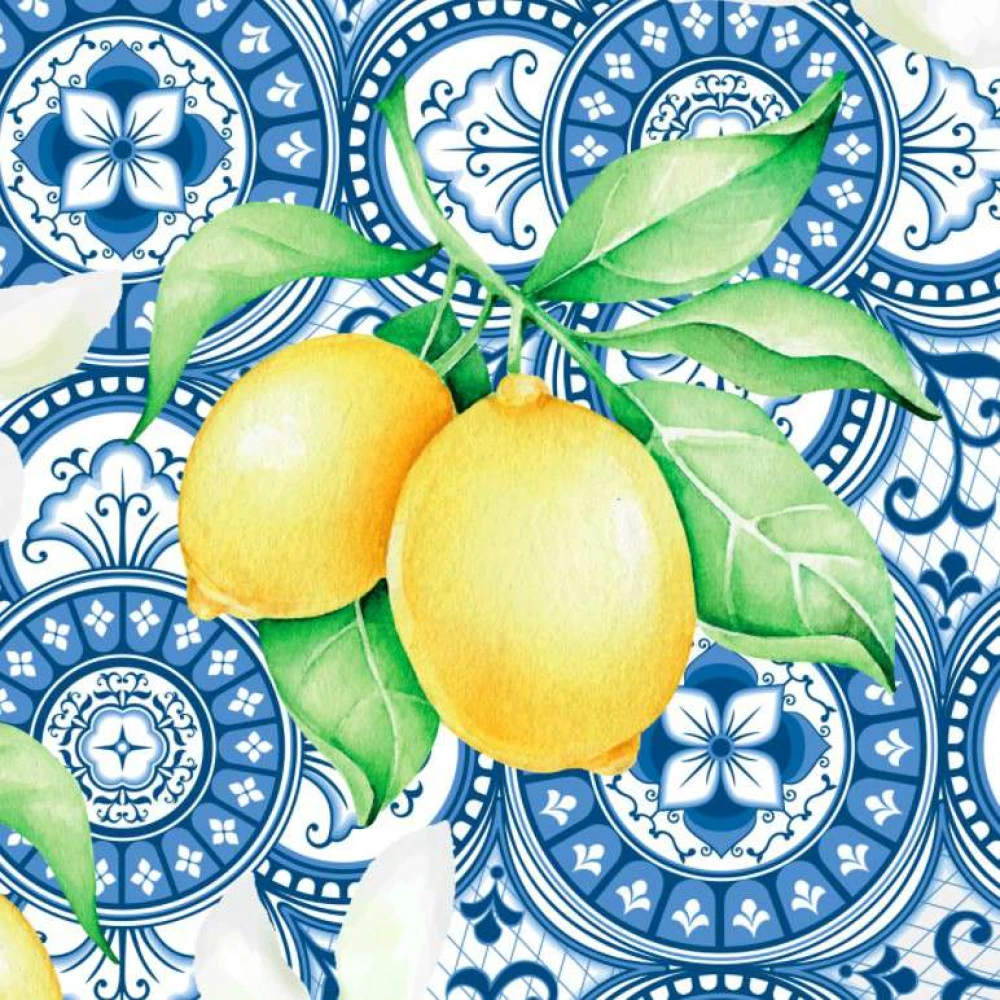 Tricoline Digital Limão Siciliano Português 100% Algodão - Variante 1