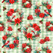 Tricoline Digital Natal Coroa Floral 100% Algodão - Variante 1