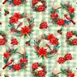 Tricoline Digital Natal Coroa Floral 100% Algodão - Variante 1