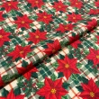 Tricoline Digital Natal Flor Bordada 100% Algodão - Variante 1 Tricoline Digital Natal Flor Bordada 100% Algodão - Variante 1