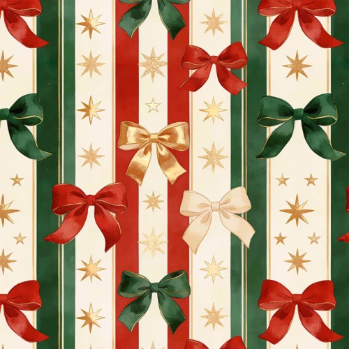 Tricoline Digital Natal Laços Grandes 100% Algodão - Variante 1