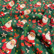 Tricoline Digital Natal Papai Noel Fundo Verde 100% Algodão - Variante 1