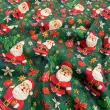 Tricoline Digital Natal Papai Noel Fundo Verde 100% Algodão - Variante 1