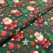 Tricoline Digital Natal Papai Noel Fundo Verde 100% Algodão - Variante 1
