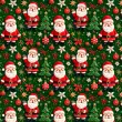 Tricoline Digital Natal Papai Noel Fundo Verde 100% Algodão - Variante 1