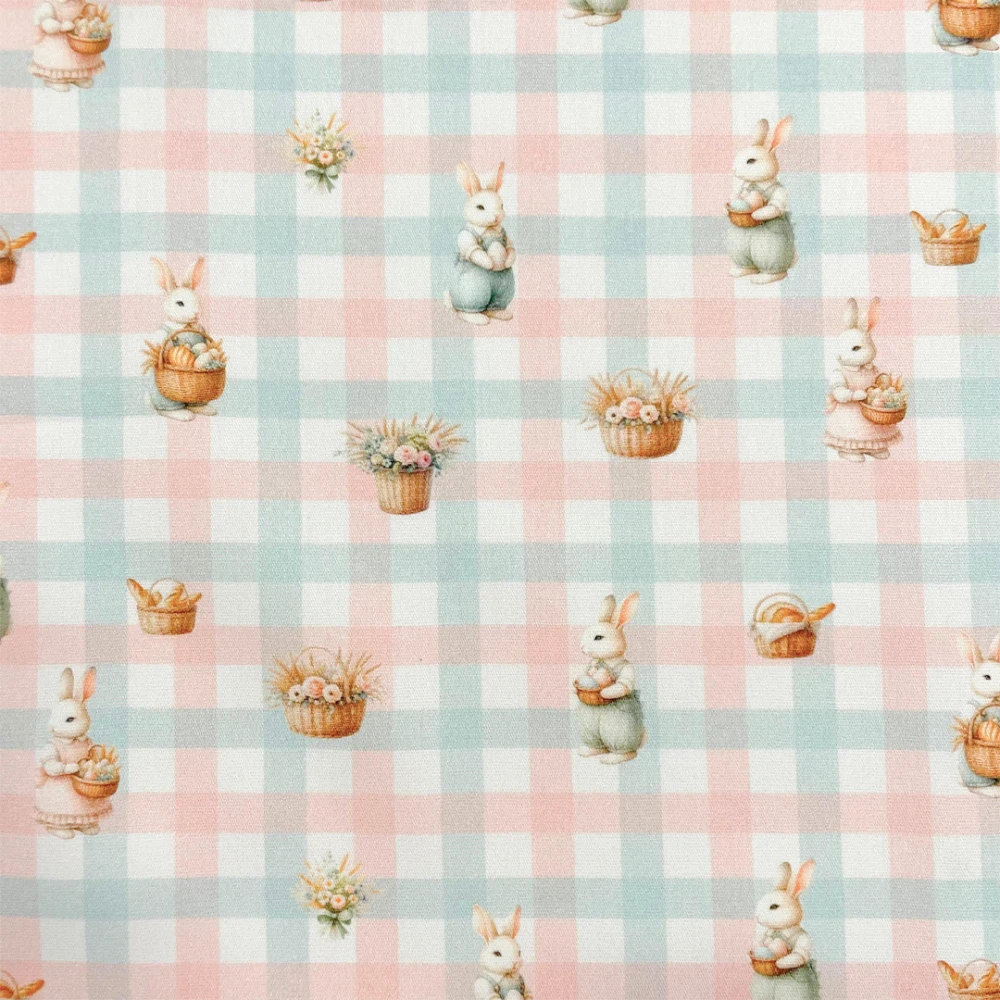 Tricoline Digital Páscoa Xadrez Candy Color 1,50 largura 100% Algodão - Maior
