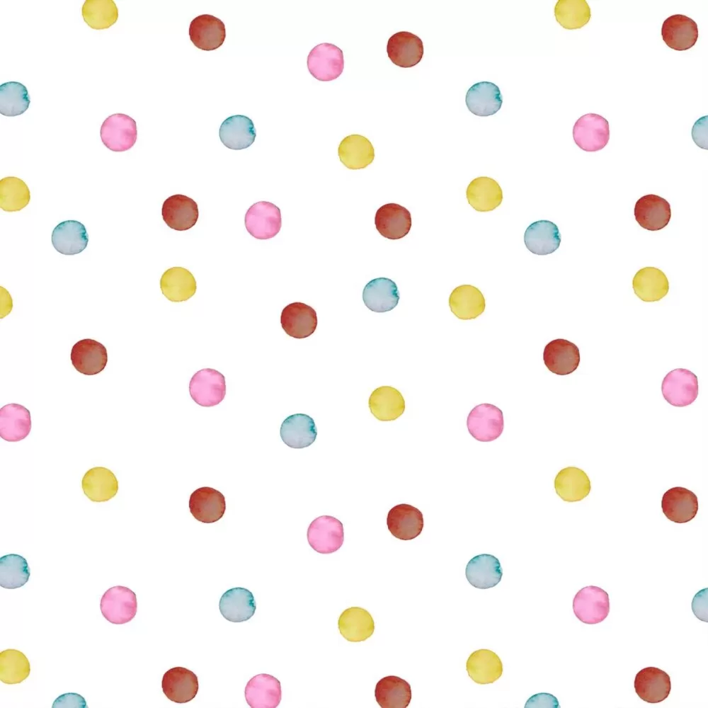 Tricoline Digital Frutas com Poá Aquarela 100% Algodão - Variante 1