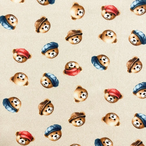 Tricoline Digital Rosto Ursinhos 100% Algodão 1,50m Largura - Variante 1