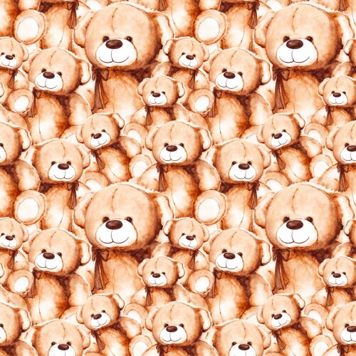 Tricoline Digital Ursinho Teddy 100% Algodão - Variante 1