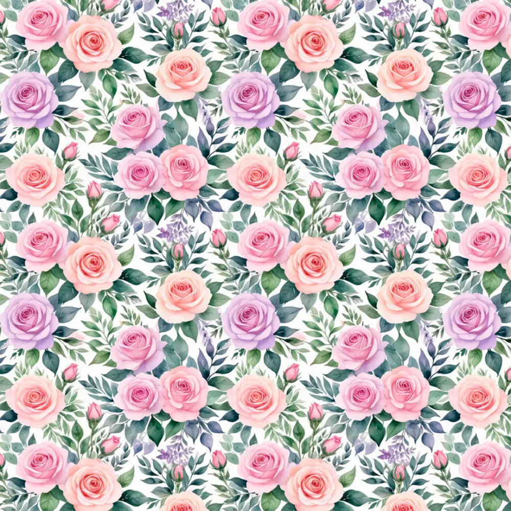 Tricoline Estampada Botão de Rosas 100% Algodão 1,50m Largura - Variante 1