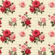Tricoline Estampada Bouquê Rosas com Escrita 100% Algodão 1,50m Largura - Variante 1