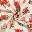 Tricoline Estampada Bouquê Rosas com Escrita 100% Algodão 1,50m Largura - Variante 1
