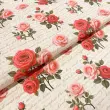 Tricoline Estampada Bouquê Rosas com Escrita 100% Algodão 1,50m Largura - Variante 1