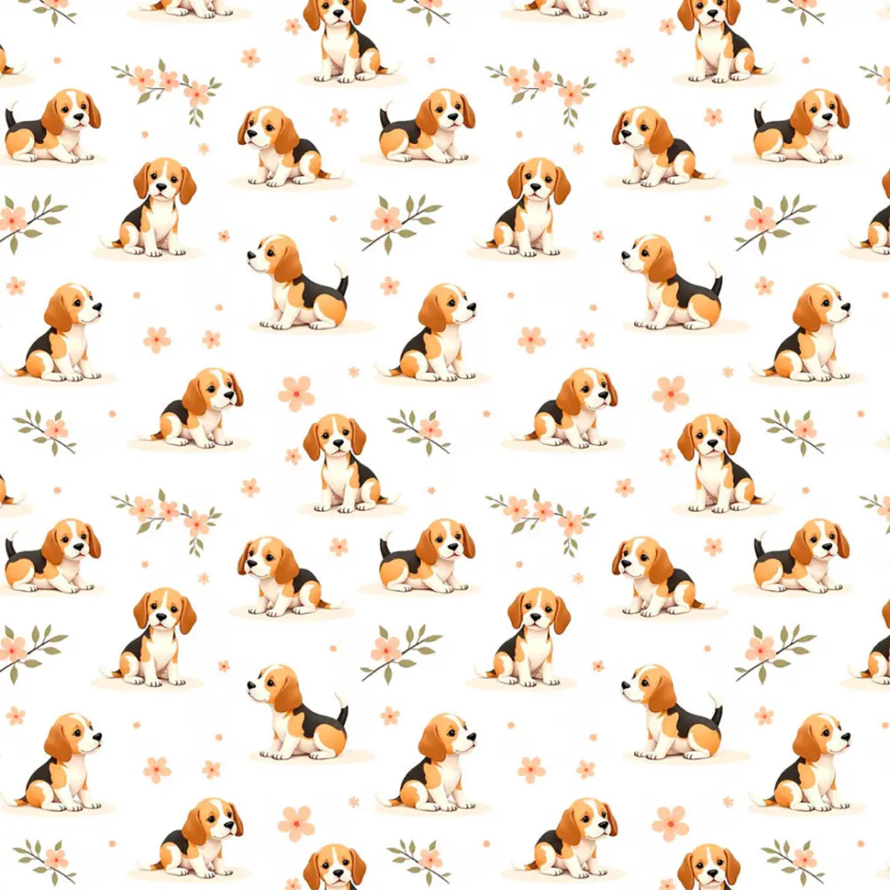 Tricoline Estampada Cachorrinho no Jardim 100% Algodão 1,50m Largura - Variante 1