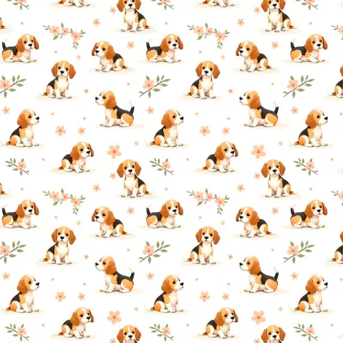Tricoline Estampada Cachorrinho no Jardim 100% Algodão 1,50m Largura - Variante 1