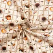 Tricoline Estampada Café Xadrez com Grãos 100% Algodão 1,50m Largura - Variante 1