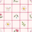 Tricoline Estampada Composê Xadrez Rosa 100% Algodão - Variante 1